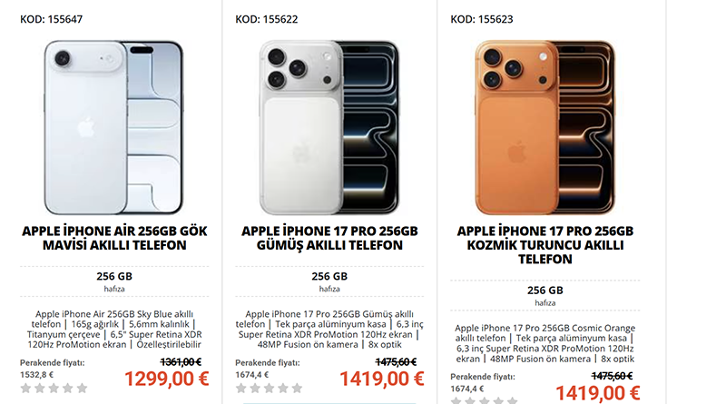 Karadag iphone 17 fiyatlari