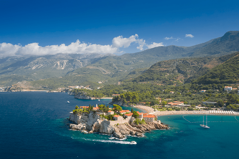 aerial view at sveti stefan islet in montenegro 2025 02 22 04 50 26 utc min